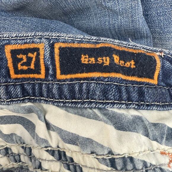 Rock Revival Jeans Womens 27 (4) Blue Anzelie Easy Boot Faux Pocket Flaps Blingy - Picture 8 of 16